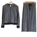 【中古】PLS+T(PLST)(プラステ) スカートセットアップ TERRACE&1MILE/ジップアップ グレー