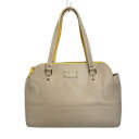 【中古】Kate spade(ケイトスペード) グローブコートレイニー トートバッグ ベージュ×イエロー レザー
