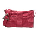【中古】BOTTEGA VENETA(ボッテガヴェネタ) カセット ショルダーバッグ ピンク レザー