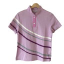 【中古】LANVIN SPORT(ランバンスポーツ) 半袖ポロシャツ ライトパープル×アイボリー×マルチ