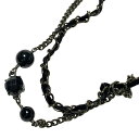 【中古】TO BE CHIC(トゥービーシック) ネックレス シルバー×黒