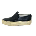 【中古】JILSANDER(ジルサンダー) スリッポン NAVY 黒 レザー(4)