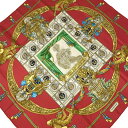 【中古】HERMES(エルメス) カレ90 スカーフ HOMMAGE A CHARLES GARNIER レッド×ゴールド×マルチ