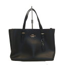 【中古】COACH(コーチ) モリー トート 25 トートバッグ 黒 レザー