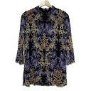 【中古】VIVIENNE TAM(ヴィヴィアンタム) チュニック ハイネック/長袖/花柄 ダークブラウン×パープル×マルチ