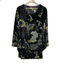 【中古】VIVIENNE TAM(ヴィヴィアンタム) チュニック 長袖 黒×パープル×マルチ