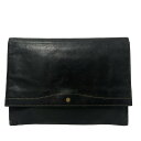 【中古】GOLD PFEIL(ゴールドファイル) クラッチバッグ 黒 レザー