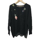 【新着】【中古】TSUMORI CHISATO(ツモリチサト) 長袖セーター クルーネック/ニット/ビジュー/ビーズ/スパンコール 黒×ライトパープル×マルチ(4)