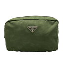 【中古】PRADA(プラダ) ポーチ カーキ