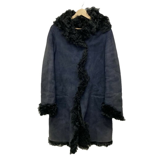 【中古】theory luxe(セオリーリュクス) コート ファー/冬物 黒×ダークネイビー 【中古】theory luxe(セオリーリュクス) コート ファー/冬物 黒×ダークネイビー