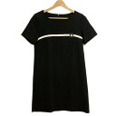 【中古】MARY QUANT(マリークワント) ワンピース クルーネック/半袖/ひざ丈 黒×白