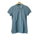 【中古】RalphLauren(ラルフローレン) 半袖ポロシャツ ビーズ ライトブルー×白×ブルー