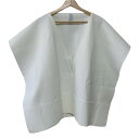 【中古】CFCL(シーエフシーエル) チュニック Vネック/半袖/ニット アイボリー