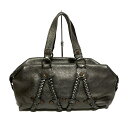 【中古】MULBERRY(マルベリー) ボストンバッグ 本体ロックなし シルバー レザー(4)