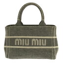 【中古】miumiu(ミュウミュウ) トートバッグ 黒×白