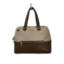 【中古】FURLA(フルラ) ハンドバッグ ブラウン×ベージュ レザー