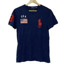 【中古】POLObyRalphLauren(ポロラルフローレン) ビッグポニー 半袖Tシャツ クルーネック ネイビー×レッド×白