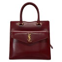 【中古】SAINT LAURENT PARIS(サンローランパリ) アップタウン スモール ハンドバッグ ボルドー レザー