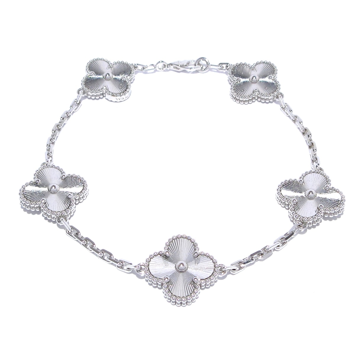 【新着】【中古】VanCleef & Arpels(ヴァンクリーフ&アーペル) ヴィンテージアルハンブラ ブレスレット 5モチーフ/ギヨシェ K18WGのサムネイル