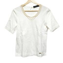 【中古】BALMAIN(バルマン) 半袖カットソー クルーネック/チェーン 白