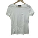 【中古】FERRAGAMO/SalvatoreFerragamo(サルバトーレフェラガモ) 半袖Tシャツ クルーネック/レース/刺繍/ラインストーン 白