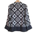 【中古】Aquascutum(アクアスキュータム) 長袖カットソー クルーネック 黒×ライトグレー