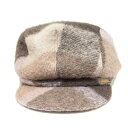 【中古】BLUE LABEL CRESTBRIDGE(ブルーレーベルクレストブリッジ) 帽子 キャスケット/チェック柄 ライトピンク×グレーベージュ×ピンクベージュ ウール
