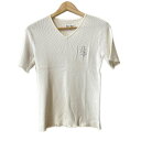 【中古】VALENZA SPORTS(バレンザスポーツ) 半袖カットソー Vネック/ラインストーン/フリル 白×クリア