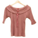 【中古】JILL by JILLSTUART(ジルバイジルスチュアート) 半袖カットソー リボン ピンクベージュ