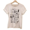 【中古】LANVIN en Bleu(ランバンオンブルー) 半袖カットソー 白×黒
