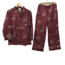 【中古】gelato pique(ジェラートピケ) レディースパンツセットアップ ボルドー×白