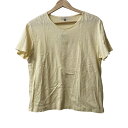 【中古】Burberry's(バーバリーズ) 半袖Tシャツ クルーネック/刺繍 ライトイエロー