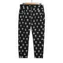 【中古】franchelippee(フランシュリッペ) パンツ フルレングス/うさぎ 黒×白×マルチ