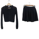 【中古】RED VALENTINO(レッドバレンチノ) スカートセットアップ ニット/フラワー(花) ダークネイビー