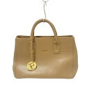 【中古】FURLA(フルラ) ハンドバッグ ライトブラウン レザー