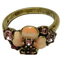 【中古】ANNA SUI(アナスイ) リング フラワー(花) ゴールド×ライトピンク