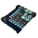 【中古】Zadig&Voltaire(ザディグエヴォルテール) ストール(ショール) シースルー/スカル ネイビー×ライトブルー×マルチ