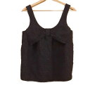 【中古】JILL STUART(ジルスチュアート) ノースリーブカットソー レース/リボン 黒