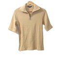 【中古】BURBERRYGOLF(バーバリーゴルフ) 半袖カットソー ハーフジップアップ ライトブラウン