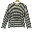 【中古】COMMEdesGARCONS(コムデギャルソン) 長袖カットソー クルーネック/ボーダー 白×ネイビー
