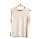 【中古】Leilian(レリアン) ノースリーブカットソー クルーネック ベージュ