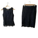 【中古】CITRUS NOTES(シトラスノーツ) スカートセットアップ レース 黒