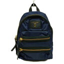 【新着】【中古】MARC JACOBS(マークジェイコブス) バイカーバックパック リュックサック ネイビー×黒 レザー