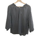 【中古】Leilian(レリアン) 長袖カットソー チェック柄/EZUMi 黒×白