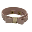 【中古】FERRAGAMO/SalvatoreFerragamo(サルバトーレフェラガモ) ブレスレット ヴァラ ピンクベージュ×ゴールド レザー
