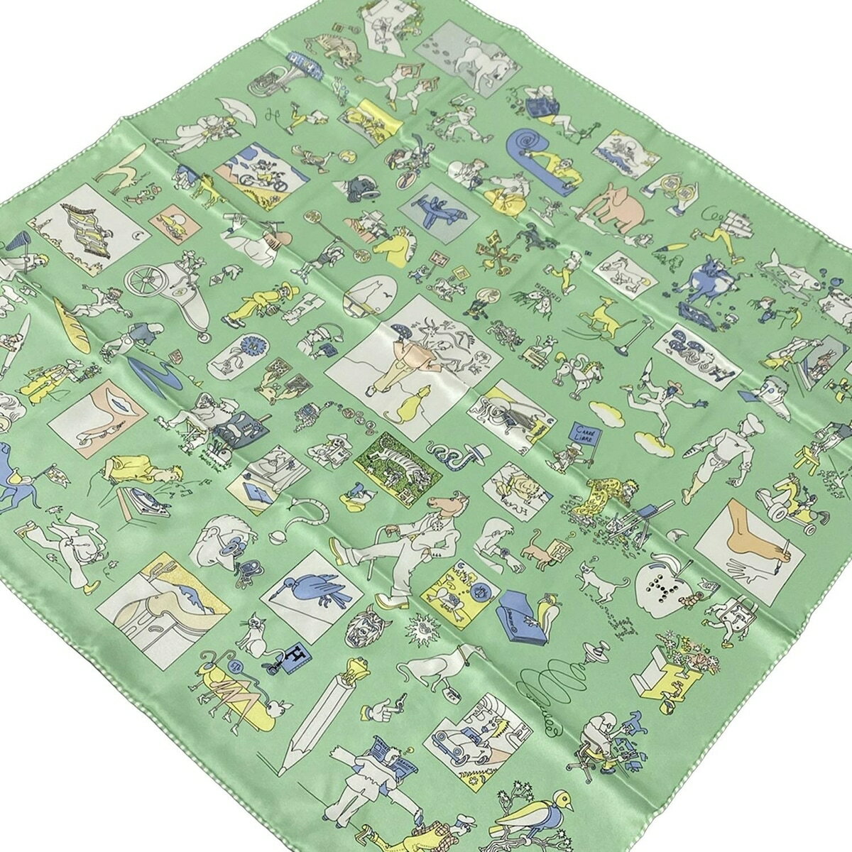 【中古】HERMES(エルメス) カレ70 スカーフ 2025春夏/カレ・リブレ ライトグリーン×イエロー×マルチのサムネイル