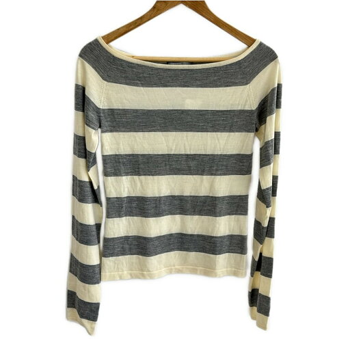 【中古】theory luxe(セオリーリュクス) 長袖セーター ボーダー アイボリー×グレー 【中古】theory luxe(セオリーリュクス) 長袖セーター ボーダー アイボリー×グレー