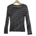 【中古】MISSONI SPORT(ミッソーニスポーツ) 長袖Tシャツ クルーネック 黒×白×グレー