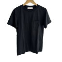 【中古】BORDERS at BALCONY(ボーダーズアットバルコニー) 半袖カットソー クルーネック 黒