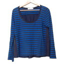 【中古】sacai luck(サカイラック) 長袖カットソー ボーダー ダークネイビー×ブルー